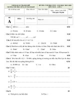 Đề thi học kì 2 môn Toán lớp 4 năm 2019-2020 - Trường Tiểu học Dũng Sĩ Thanh Khê