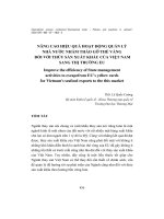 Nâng cao hiệu quả hoạt động quản lý nhà nước nhằm tháo gỡ thẻ vàng đối với thủy sản xuất khẩu của Việt Nam sang thị trường EU