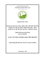 Đánh giá kết quả thực hiện tiêu chí môi trường trong xây dựng nông thôn mới 2015 2018 xã hùng an huyện bắc quang tỉnh hà giang 