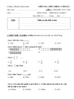 Đề thi học kì 2 môn Toán lớp 4 năm 2019-2020 có đáp án - Trường Tiểu học Nhân Chính