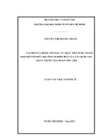 Luận văn kinh tế Vai Trò Của Dòng Vốn Đầu Tư Trực Tiếp Nước Ngoài (FDI)