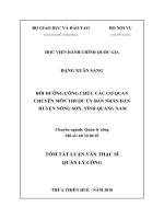Tóm tắt Luận văn Thạc sĩ Quản lý công: Bồi dưỡng công chức các cơ quan chuyên môn thuộc Ủy ban nhân dân huyện Nông Sơn, tỉnh Quảng Nam
