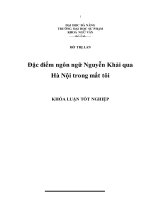 Đặc điểm ngôn ngữ nguyễn khải qua hà nội trong mắt tôi 
