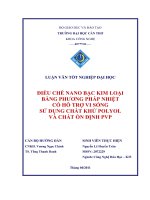 Luận văn tốt nghiệp điều chế nano bạc kim loại, bằng phương pháp nhiệt có hỗ trợ vi sóng sử dụng chất khử polyol 
