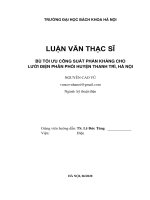 Bù tối ưu công suất phản kháng cho lưới điện phân phối huyện thanh trì hà nội