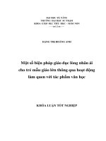 Một số biện pháp giáo dục lòng nhân ái cho trẻ mẫu giáo lớn thông qua hoạt động làm quen với tác phẩm văn học 