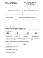 Đề thi học kì 2 môn Tin học lớp 3 năm 2019-2020 có đáp án - Trường Tiểu học Lạng Phong