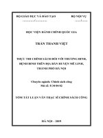 Tóm tắt Luận văn Thạc sĩ Chính sách công: Thực thi chính sách đối với thương binh, bệnh binh trên địa bàn huyện Mê Linh, Thành phố Hà Nội