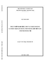 Luận văn Thạc sĩ Kinh tế: Phát triển hoạt động cho vay khách hàng cá nhân tại Ngân hàng TMCP Hàng Hải Việt Nam - Chi nhánh Hà Nội