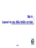 Bài giảng Lập trình Android - Bài 4: Layout và các điều khiển cơ bản