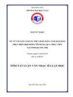 Tóm tắt Luận văn Thạc sĩ Luật học: Xử lý tài sản cầm cố, thế chấp, bảo lãnh đảm bảo thực hiện hợp đồng tín dụng, qua thực tiễn tại tỉnh Quảng Trị