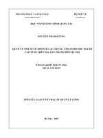 Tóm tắt Luận văn Thạc sĩ Quản lý công: Quản lý nhà nước đối với các trung tâm chăm sóc người cao tuổi trên địa bàn thành phố Hà Nội
