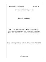 Xử lý vi phạm hành chính của chi cục Quản lý thị trường thành phố Hải Phòng