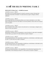 11 Đề thi IELTS Writing Task 2