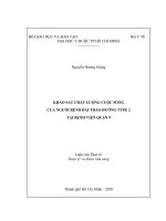 Khảo sát chất lượng cuộc sống của người bệnh đái tháo đường type 2 tại bệnh viện quận 9 