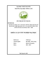 Khóa luận tốt nghiệp: Đánh giá công tác cấp giấy chứng nhận quyền sử dụng đất trên địa bàn xã Y Can, huyện Trấn Yên, tỉnh Yên Bái giai đoạn 2016 - 2018