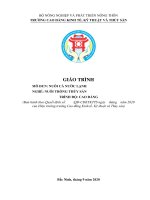 Giáo trình Nuôi cá nước lạnh (Nghề: Nuôi trồng thủy sản)