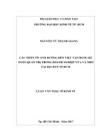 Tài liệu luận văn kinh tế Các Nhân Tố Ảnh Hưởng Đến Việc Vận Dụng Kế Toán Quản Trị