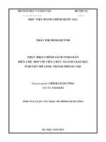 Tóm tắt Luận văn Thạc sĩ Chính sách công: Thực hiện chính sách tinh giản biên chế viên chức giáo dục huyện Mê Linh, Thành phố Hà Nội