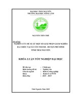 Khóa luận tốt nghiệp: Nghiên cứu đề xuất một số giải pháp giảm nghèo đa chiều tại xã Tân Thành, huyện Phú Bình, tỉnh Thái Nguyên