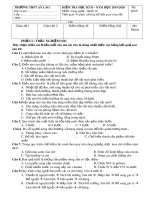 Đề thi học kì 2 môn Công nghệ lớp 10 năm 2019-2020 có đáp án - Trường THPT An Lão