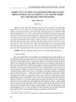Nghiên cứu các nhân tố ảnh hưởng đến chất lượng thông tin báo cáo tài chính của các doanh nghiệp may trên địa bàn tỉnh Thanh Hóa