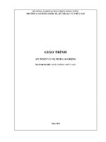 Giáo trình An toàn và vệ sinh lao động (Ngành/nghề: Nuôi trồng thủy sản)
