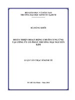 Luận văn Thạc sĩ Kinh tế Hoàn thiện chuỗi cung ứng tại Công ty cổ phần thương mại Nguyễn Kim