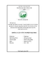 Khóa luận tốt nghiệp: Tìm hiểu hệ thống tổ chức và hoạt động sản xuất kinh doanh của trang trại ông Nguyễn Văn Tuyên, xã Tân Khánh, huyện Phú Bình, thành phố Thái Nguyên, tỉnh