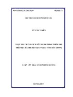 Luận văn Thạc sĩ Chính sách công: Thực thi chính sách xây dựng nông thôn mới trên địa bàn huyện Lục Ngạn, tỉnh Bắc Giang