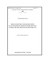 Khảo sát kiến thức, thái độ, thực hành của người chăm sóc trẻ dưới 5 tuổi bị tiêu chảy tại khoa tiêu hóa, bệnh viện nhi đồng đồng nai 