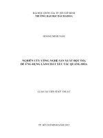 Luận án tiến sĩ nghiên cứu công nghệ sản xuất bột TIO2 để ứng dụng làm chất xúc tác quang hóa 