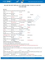 Bộ 2 đề thi thử THPT QG lần 1 môn Hóa học năm 2019-2020 Trường THPT Nam Cấm