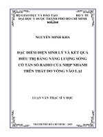 Đặc điểm điện sinh lý và kết quả điều trị bằng năng lượng sóng có tần số radio của nhịp nhanh trên thất do vòng vào lại 