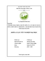 Khóa luận tốt nghiệp: Tìm hiểu hoạt động chuyên môn của cán bộ xây dựng nông thôn mới xã Thịnh Đức, thành phố Thái Nguyên, tỉnh Thái Nguyên