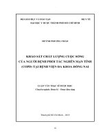 Khảo sát chất lượng cuộc sống của người bệnh phổi tắc nghẽn mạn tính (copd) tại bệnh viện đa khoa đồng nai 