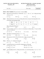 Đề thi học kì 2 môn Toán lớp 10 năm 2019-2020 có đáp án – Trường THPT Phan Đình Phùng