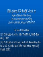 Bài giảng Kỹ thuật vi xử lý - Hồ Viết Việt (ĐH Bách khoa Đà Nẵng)
