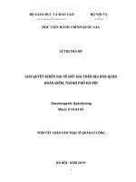 Tóm tắt Luận văn Thạc sĩ Quản lý công: Giải quyết khiếu nại về đất đai trên địa bàn quận Hoàn Kiếm, thành phố Hà Nội