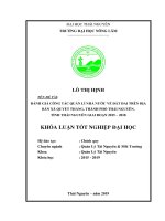 Khóa luận tốt nghiệp: Đánh giá công tác quản lý nhà nước về đất đai trên địa bàn xã Quyết Thắng, thành phố Thái Nguyên, tỉnh Thái Nguyên giai đoạn 2015 – 2018