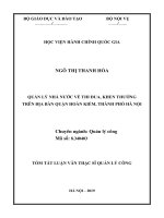 Tóm tắt Luận văn Thạc sĩ Quản lý công: Quản lý nhà nước về thi đua khen thưởng trên địa bàn quận Hoàn Kiếm, thành phố Hà Nội