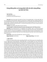 Cộng đồng dân cư trong phát triển du lịch cộng đồng tại tỉnh Hà Tĩnh