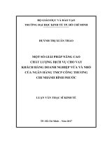 Tài liệu luận văn kinh tế Một Số Giải Pháp Nâng Cao Chất Lượng Dịch Vụ
