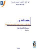 Bài giảng Lập trình Android: Bài 3 - TTTH ĐH KHTN
