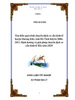 Tìm hiểu quá trình chuyển dịch cơ cấu kinh tế huyện hương khê, tỉnh hà tĩnh thời kì 2006 2011  định hướng và giải pháp chuyển dịch cơ cấu kinh tế đến năm 2020 