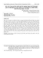 Yếu tố ảnh hưởng đến quyết định chọn ngành học Quản trị dịch vụ du lịch và lữ hành của sinh viên trường Đại học Tây Đô