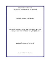 Tài liệu luận văn kinh tế Tác Động Của Đa Dạng Hóa Thu Nhập Đến Lợi Nhuận Ngân Hàng