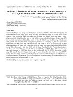 Khảo sát tình hình sử dụng digoxin tại khoa Tim mạch – Lão học bệnh viện Đa khoa thành phố Cần Thơ