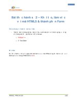 Bài thực hành số 2 – Khởi tạo, làm việc với mã HTML5 & thành phần Form - ĐH FPT