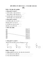 Đề cương ôn tập môn Toán lớp 2 năm học 2020-2021 - Trường Tiểu học Phú Hòa 1